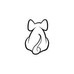 Mouse logo mascot illustration - cartoon character posing rat little domestic animal vector mammal cute tail fun funny young zoo laboratory standing cheese