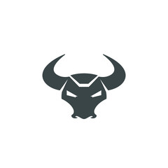 Cyber Bull logo symbol - wild animal mascot illustration cow vector horn strong angry mad power buffalo beef meat beast fight matador aggressive bison toreador