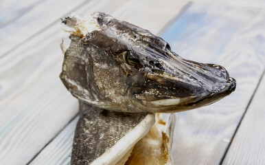 dried pike on the table