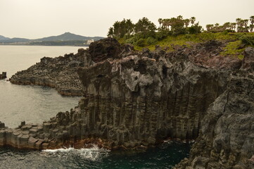 Exploring the waterfalls and coastal landscapes of the Jeju Island in South Korea