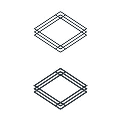 Casino badge diamond shape set collection - play symbol game poker game Las Vegas gambling club win winner rhombus money joker geometry rich party