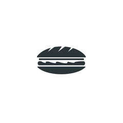 Hamburger logo design illustration - burger meat grilled bbq beef tomato sandwich food lettuce cheese fast unhealthy gourmet delicious fat steak fries