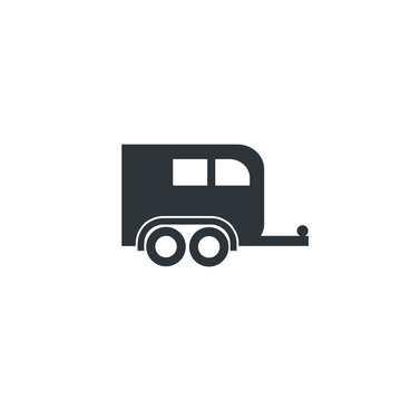 Horse trailer logo - truck transportation road cargo delivery car shipping logistic travel traffic driving auto van load caravan semi truck