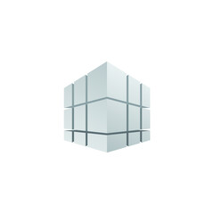 Fototapeta premium Construction Logo - 3D abstract engineering industry business project work house building development industrial builder architecture real estate technology home team land success 