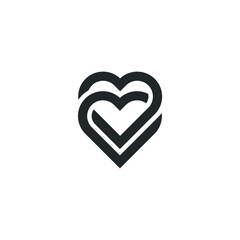 Heart logo - Love symbol Valentines day romantic celebration wedding passion health marriage web care emotion feeling - couple dating
