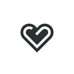 Heart logo - Love symbol Valentines day romantic celebration wedding passion health marriage web care emotion feeling - couple dating