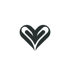 Heart logo - Love symbol Valentines day romantic celebration wedding passion health marriage web care emotion feeling - couple dating
