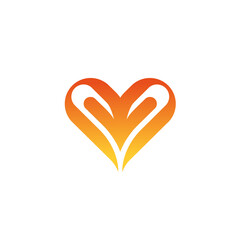 Heart logo - Love symbol Valentines day romantic celebration wedding passion health marriage web care emotion feeling - couple dating