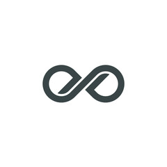 Infinity logo design illustration - infinite vector endless eternity loop motion space element geometric repetitive round eternal 