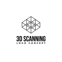 3D Laser Scanning Logo design - technology scan scanner digital engineering industrial precision tool machine process light identification verification sensor electronic