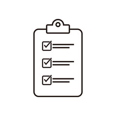 Clipboard with checklist icon, symbol for web site and app design.