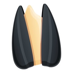 Vegan sunflower seed icon. Cartoon of vegan sunflower seed vector icon for web design isolated on white background