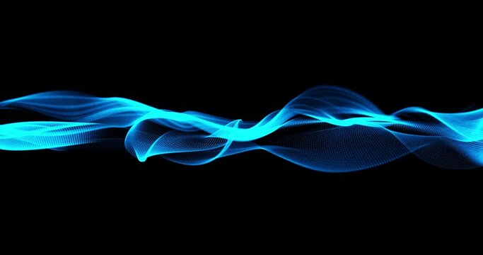 3D Illustration abstract futuristic technology innovation smoke wave curve swirl flow blue overlay effect on isolated back backgrounds