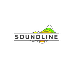 Sound Wave Logo - Music waves note bass classic rock line tune song live pop dj electric tone part jazz radio play wave signal stream tech