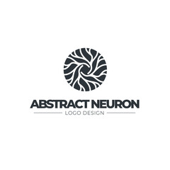 Neuron logo - brain cell science nerve biology neurology medical nervous neural network receptors mind square intelligence connection mental health memory