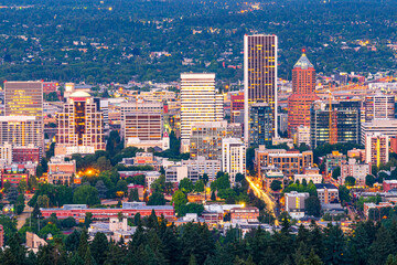 Naklejka premium Portland, Oregon, USA Downtown