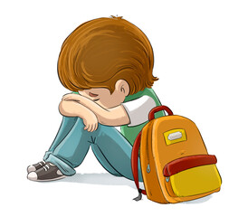 Sad child victim of bullying - 387760571
