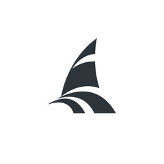 Catamaran Logo - Sailor Boat Yacht Ship travel ocean sea vacation sail cruise wave nautical lifestyle tourism