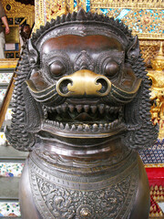 Bangkok, Thailand, January 25, 2013: Bronze sculpture at the Royal Palace in Bangkok