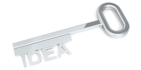 Idea word with vintage metal key