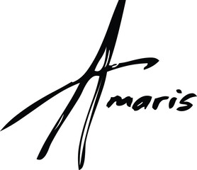 Amaris-Female Name Modern Brush Calligraphy Cursive Text on White Background