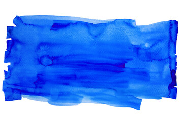 Indigo Blue brush stroke by Watercolor hand painting and splash abstract texture on white paper Background