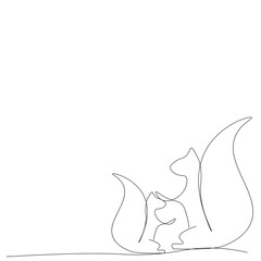 Squirrel drawing animal vector illustration