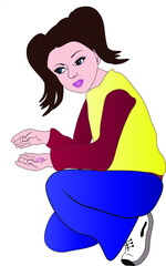 Girl holding a worm.