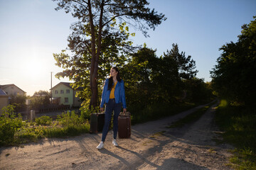 The teenager has returned home to her country after a wonderful vacation trip and is waiting for her family to take her home.