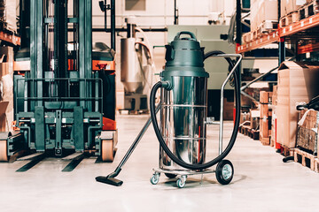 cleaning machine professional. industrial vacuum cleaners on a factory