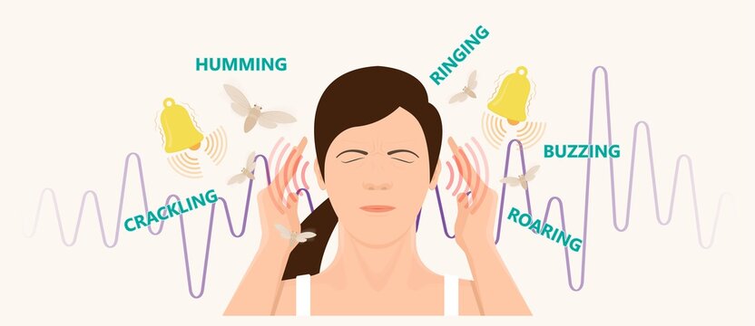 Tinnitus disorder a ringing sound in the ear hearing loss wave level anxiety test assist exam inner exposure problem circulatory nerves hair cell canal Earwax