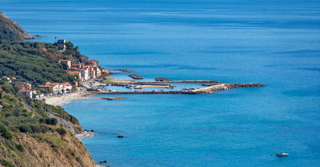 Pisciotta marina village, from Cilento Coast, Italy
