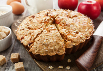  Oat cake with apple - 387766713