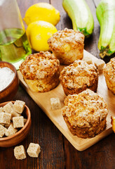 Muffins with zucchini and lemon