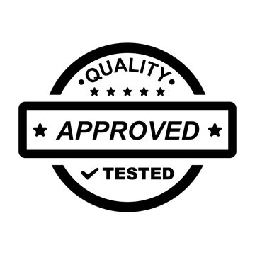 Tested approved badge isolated on white background vector illustration.