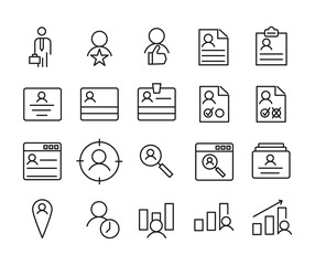 Simple Set Of Head Hunting Outline Icons. Elements For Mobile Concept And Web Apps. Thin Line Vector Icons For Website Design And Development, App Development. Premium Pack.