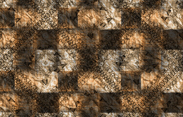 abstract geometric pattern with oil paint