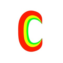 illustration of C logo in red yellow and green nice for symbol