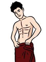 Fototapeta premium cartoon cute man on white background