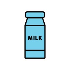Milk icon Color Design Vector Template Illustration