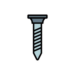 Screw Bolt Icon Color Design Vector Template Illustration