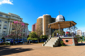 Bandstand at Liberty Square, Belo Horizonte, MG, Brazil on June 27, 2008. Urban scene on a sunny...