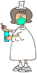 Female nurse wearing a face mask