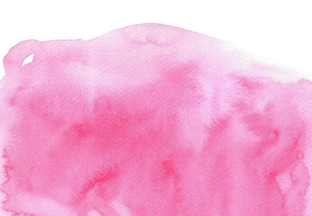 Abstract pink watercolor border background. Hand drawn illustration