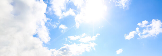  White, Fluffy Clouds In Blue Sky. Background From Clouds.