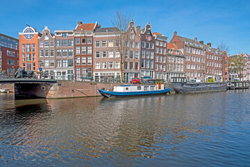 City scenic from  in the Jordaan in Amsterdam in the Netherlands