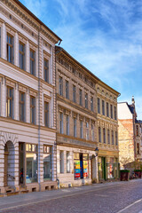 Fototapeta na wymiar Bürgerhaus an der Collegienstraße in der Lutherstadt Wittenberg, Sachsen-Anhalt