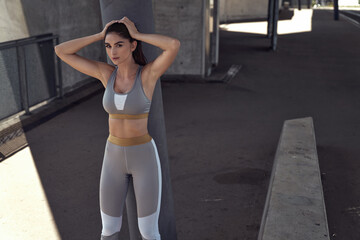 Portrait of an attractive athlete taking a break