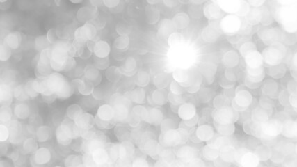 white grey glittering, glowing light for twinkling banner background, bokeh glitter blink in night blurred background, glittering white gray background