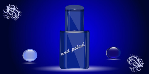 Blue nail polish - abstract background - vector. Fashion. Beauty saloon.